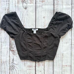 RSQ Cotton Black Crop Top